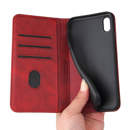 For iPhone X / XS Calf Texture Magnetic Horizontal Flip Leather Case with Holder & Card Slots & Wallet(Red) - More iPhone Cases by buy2fix | Online Shopping UK | buy2fix