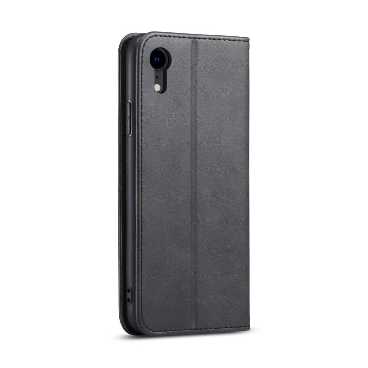 For iPhone XR Calf Texture Magnetic Horizontal Flip Leather Case with Holder & Card Slots & Wallet(Black) - More iPhone Cases by buy2fix | Online Shopping UK | buy2fix