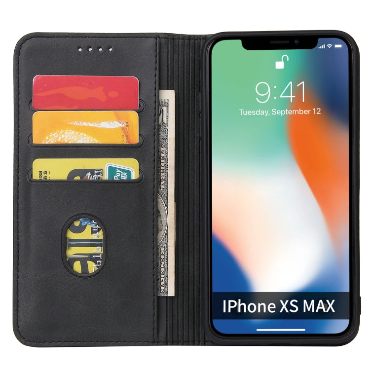 For iPhone XS Max Calf Texture Magnetic Horizontal Flip Leather Case with Holder & Card Slots & Wallet(Black) - More iPhone Cases by buy2fix | Online Shopping UK | buy2fix