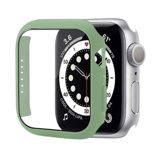 Shockproof PC Protective Case with Tempered Glass Film For Apple Watch Series 8 / 7 41mm(Mint Green) - Watch Cases by buy2fix | Online Shopping UK | buy2fix