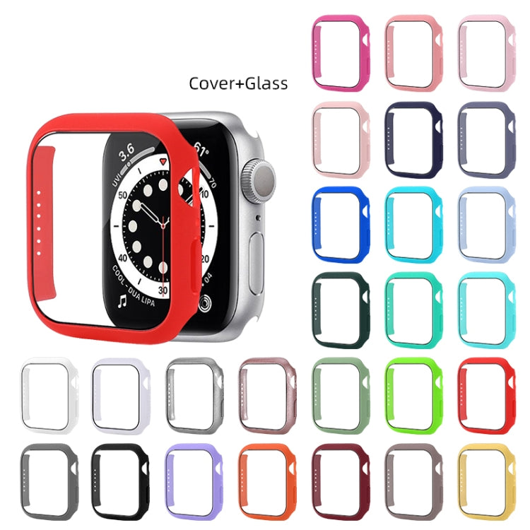 Shockproof PC Protective Case with Tempered Glass Film For Apple Watch Series 8 / 7 45mm(Wine Red) - Watch Cases by buy2fix | Online Shopping UK | buy2fix