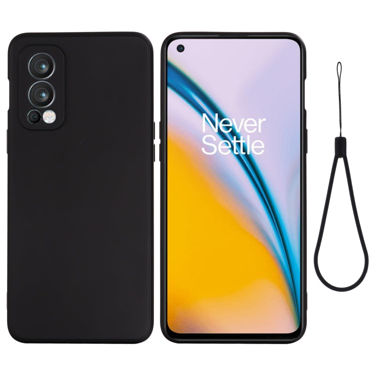 For OnePlus Nord 2 5G Solid Color Liquid Silicone Shockproof Full Coverage Protective Case(Black) - OnePlus Cases by buy2fix | Online Shopping UK | buy2fix