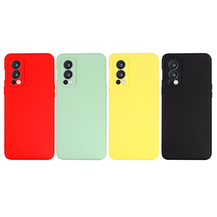 For OnePlus Nord 2 5G Solid Color Liquid Silicone Shockproof Full Coverage Protective Case(Black) - OnePlus Cases by buy2fix | Online Shopping UK | buy2fix