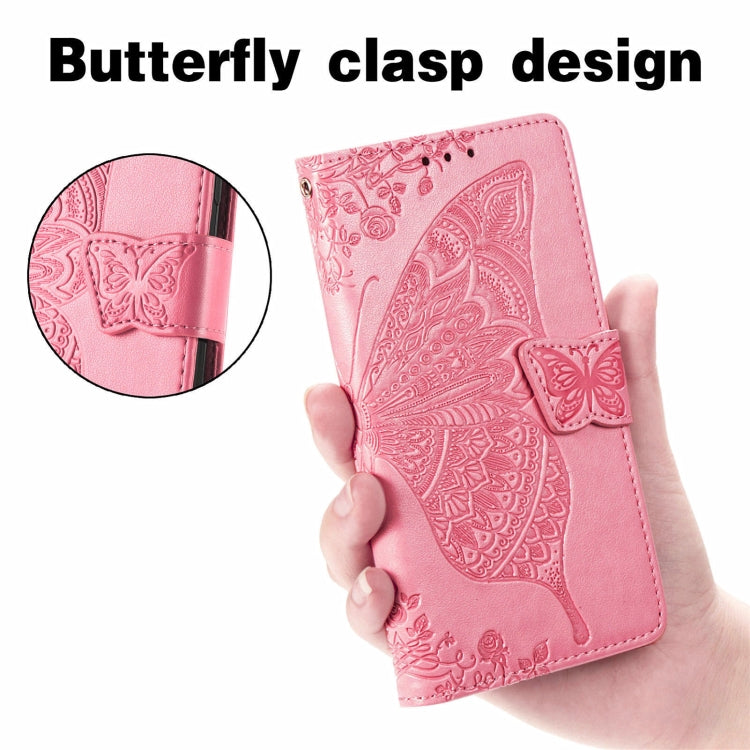 For Motorola Moto Edge 20 Lite Butterfly Love Flower Embossed Horizontal Flip Leather Case with Holder & Card Slots & Wallet & Lanyard(Pink) - Motorola Cases by buy2fix | Online Shopping UK | buy2fix