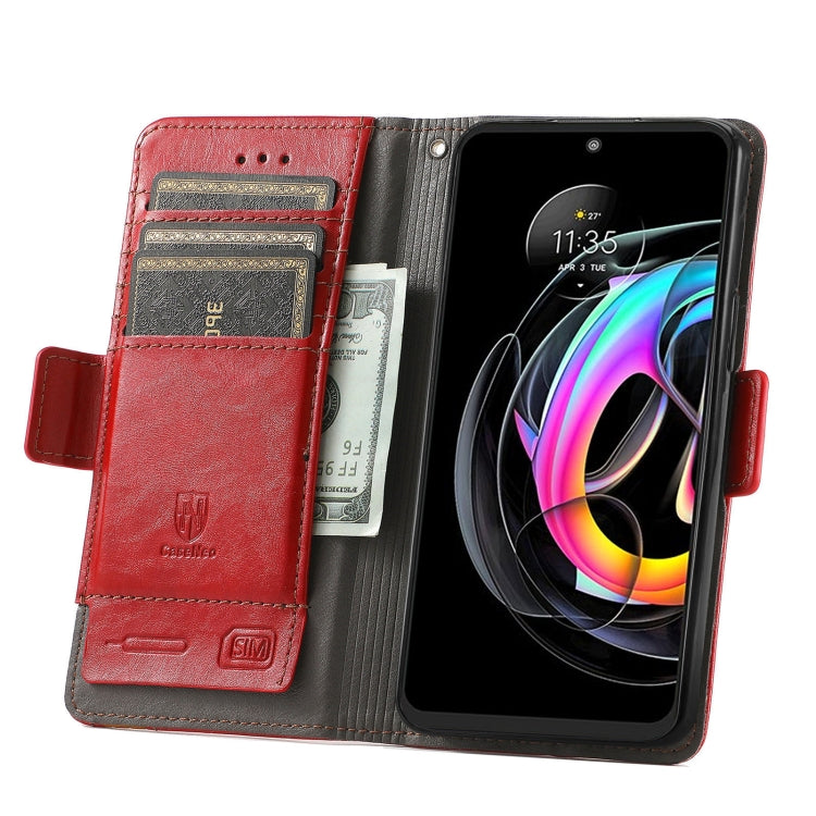 For Motorola Edge 20 Lite CaseNeo Business Splicing Dual Magnetic Buckle Horizontal Flip PU Leather Case with Holder & Card Slots & Wallet(Red) - Motorola Cases by buy2fix | Online Shopping UK | buy2fix