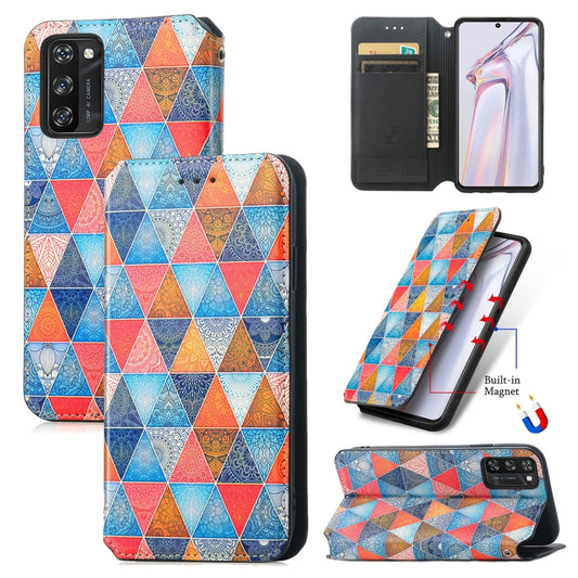 For Blackview A100 Colorful Magnetic Horizontal Flip PU Leather Case with Holder & Card Slot & Wallet(Rhombus Mandala) - More Brand by buy2fix | Online Shopping UK | buy2fix