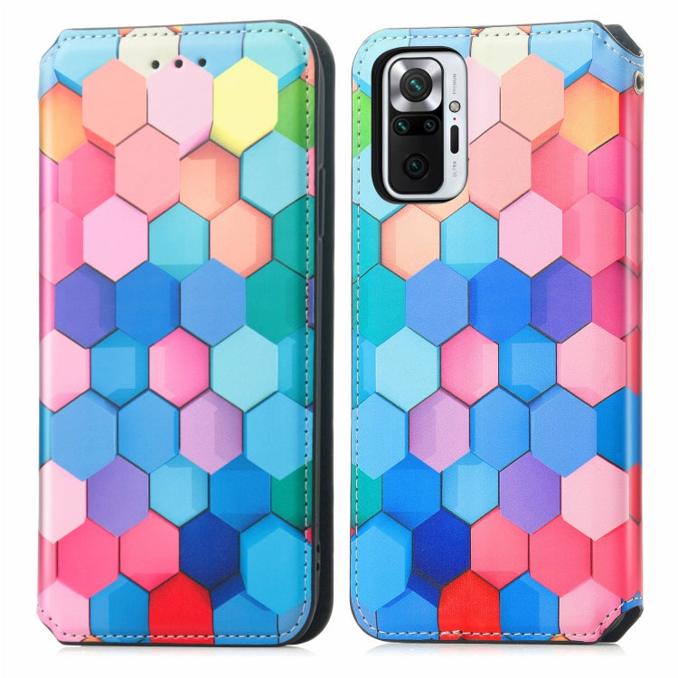 For Xiaomi Redmi Note 10 Pro Colorful Magnetic Horizontal Flip PU Leather Case with Holder & Card Slot & Wallet(Colorful Cube) - Xiaomi Cases by buy2fix | Online Shopping UK | buy2fix