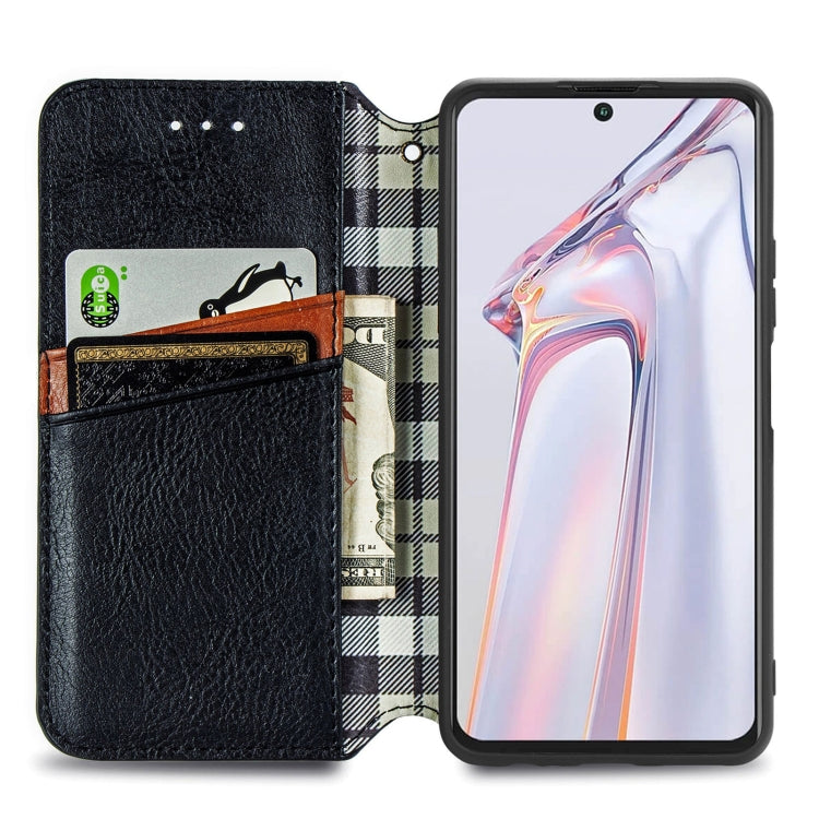 For Blackview A100 Cubic Grid Pressed Horizontal Flip Magnetic PU Leather Case with Holder & Card Slots & Wallet(Black) - More Brand by buy2fix | Online Shopping UK | buy2fix