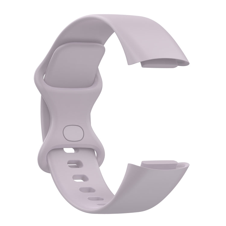 For Fitbit Charge 5 Silicone Watch Band, Size:L(Lavender Purple) - Watch Bands by buy2fix | Online Shopping UK | buy2fix