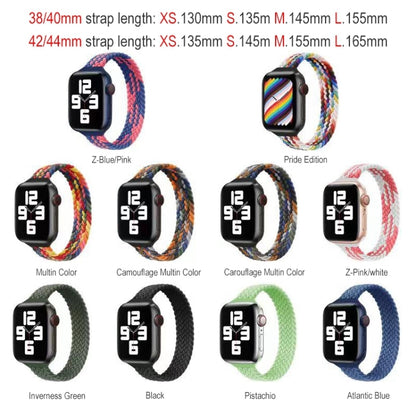 Small Waist Single Loop Nylon Braid Watch Band For Apple Watch Ultra 49mm&Watch Ultra 2 49mm / Series 9&8&7 45mm / SE 3&SE 2&6&SE&5&4 44mm / 3&2&1 42mm, Size:M 155mm(Camouflage Colorful) - Watch Bands by buy2fix | Online Shopping UK | buy2fix