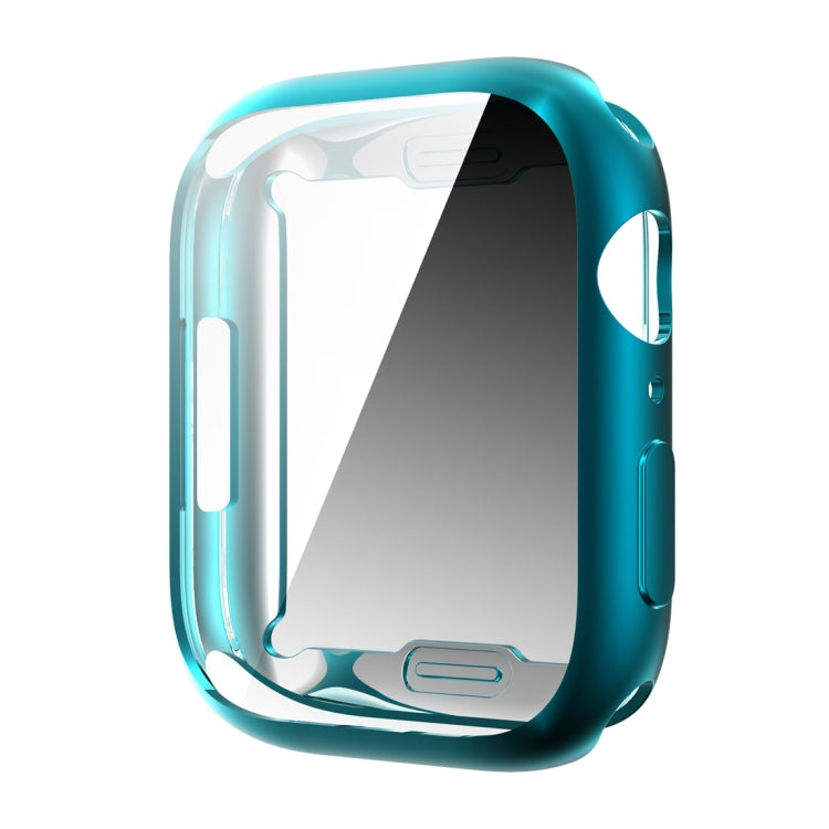 Shockproof TPU All-inclusive Electroplate Protective Case For Apple Watch Series 8 / 7 41mm(Dai Cyan) - Watch Cases by buy2fix | Online Shopping UK | buy2fix