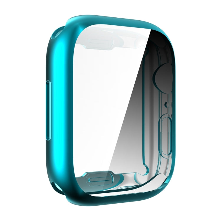 Shockproof TPU All-inclusive Electroplate Protective Case For Apple Watch Series 8 / 7 41mm(Dai Cyan) - Watch Cases by buy2fix | Online Shopping UK | buy2fix