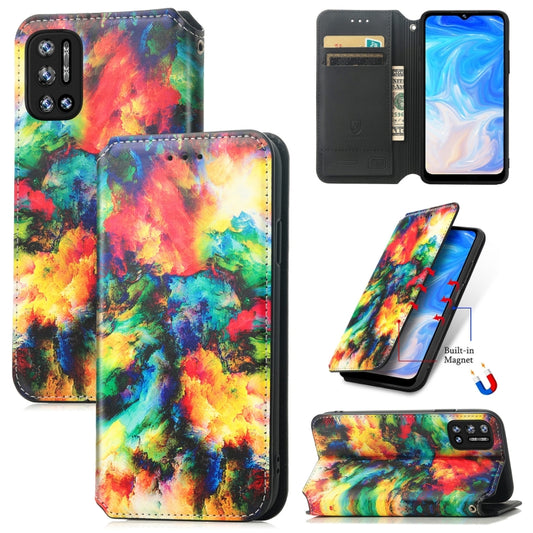 For Doogee N40 Pro CaseNeo Colorful Magnetic Leather Case with Holder & Card Slot & Wallet(Colorful Cloud) - More Brand by buy2fix | Online Shopping UK | buy2fix