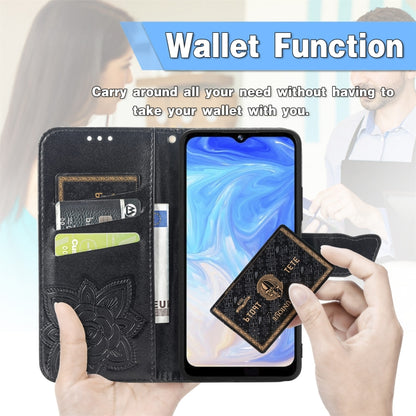 For DOOGEE N40 Pro Butterfly Love Flowers Embossed Horizontal Flip Leather Case with Holder & Card Slots & Wallet & Lanyard(Black) - More Brand by buy2fix | Online Shopping UK | buy2fix