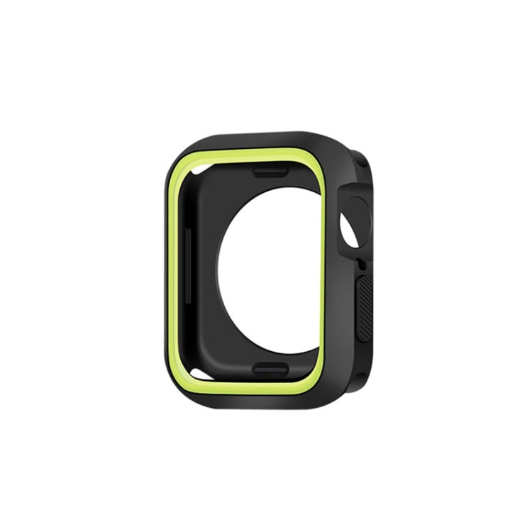 Two-color Shockproof Protective Case For Apple Watch Series 9 / 8 / 7 41mm(Black Green) - Watch Cases by buy2fix | Online Shopping UK | buy2fix