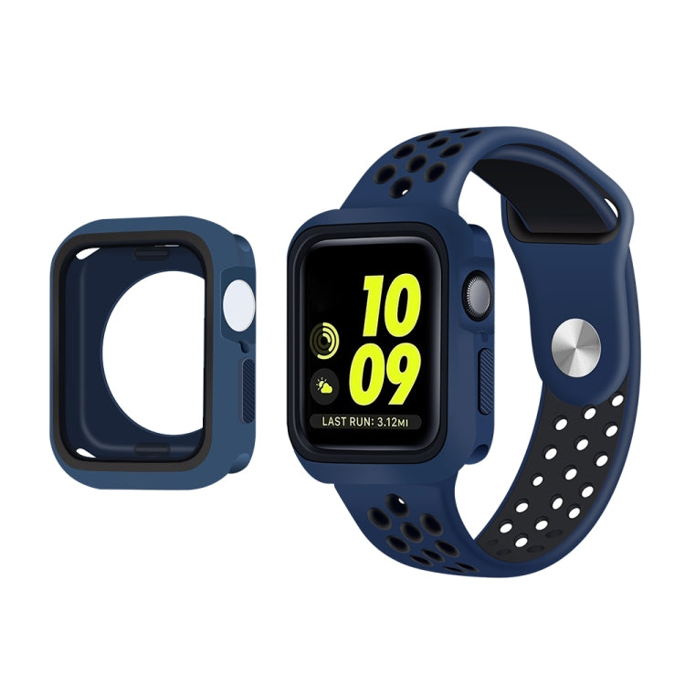 Two-color Shockproof Protective Case For Apple Watch Series 9 / 8 / 7 41mm(Navy Blue) - Watch Cases by buy2fix | Online Shopping UK | buy2fix