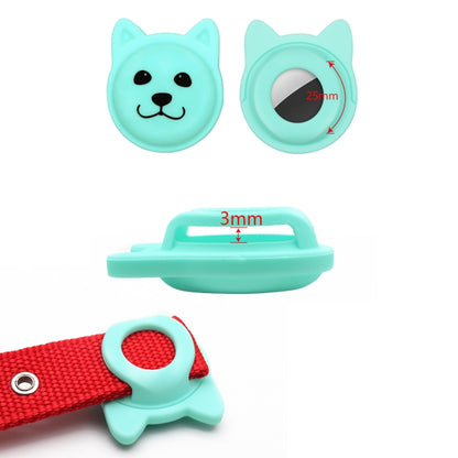 Hanhan Smile Cute Cartoon Pet Collar Anti-lost Tracker Silicone Case For AirTag(Fluorescent Green) - Pet Series by Mutural | Online Shopping UK | buy2fix