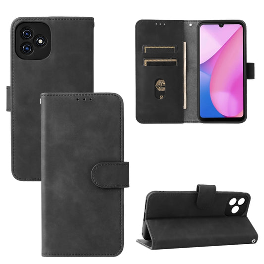 For Blackview Oscal C20 Solid Color Skin Feel Magnetic Buckle Horizontal Flip PU Phone Case(Black) - More Brand by buy2fix | Online Shopping UK | buy2fix