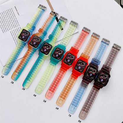 Jelly Gradient Transparent TPU Strap Watch Band For Apple Watch Ultra 49mm&Watch Ultra 2 49mm / Series 9&8&7 45mm / SE 3&SE 2&6&SE&5&4 44mm / 3&2&1 42mm(8) - Watch Bands by buy2fix | Online Shopping UK | buy2fix