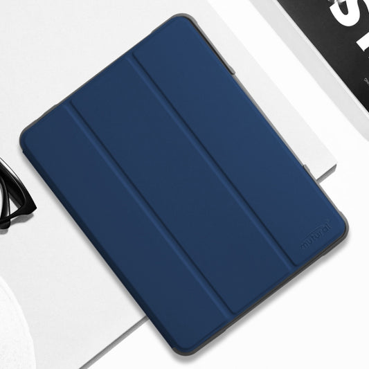 For iPad 10.2 Mutural Horizontal Flip PC + TPU + PU Leather Case with Holder & Pen Slot(Blue) - iPad 10.2 Cases by Mutural | Online Shopping UK | buy2fix