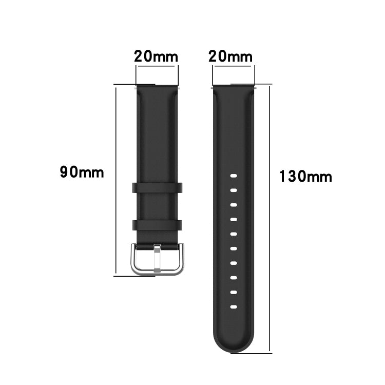 For Huawei Watch GT 3 42mm 20mm Round Tail Leather Watch Band(Grey) - Watch Bands by buy2fix | Online Shopping UK | buy2fix