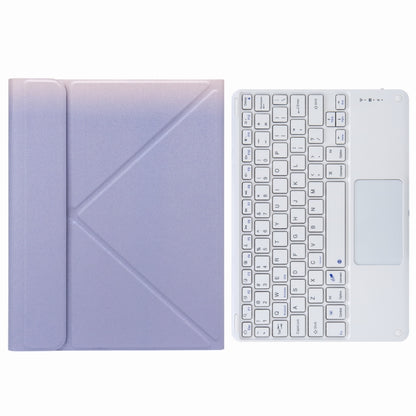 H-102C Touch Bluetooth Keyboard Leather Case with Rear Three-fold Holder For iPad 10.2 2020 & 2019 / Pro 10.5 inch(Purple) - Universal by buy2fix | Online Shopping UK | buy2fix