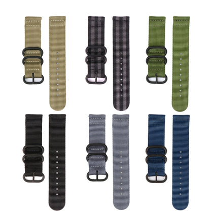 For Suunto 7 Three-ring Steel Buckle Nylon Watch Band(Black) -  by buy2fix | Online Shopping UK | buy2fix