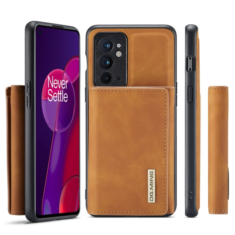 For OnePlus 9RT 5G DG.MING M1 Series 3-Fold Multi Card Wallet Back Cover Leather Phone Case(Brown) - OnePlus Cases by DG.MING | Online Shopping UK | buy2fix