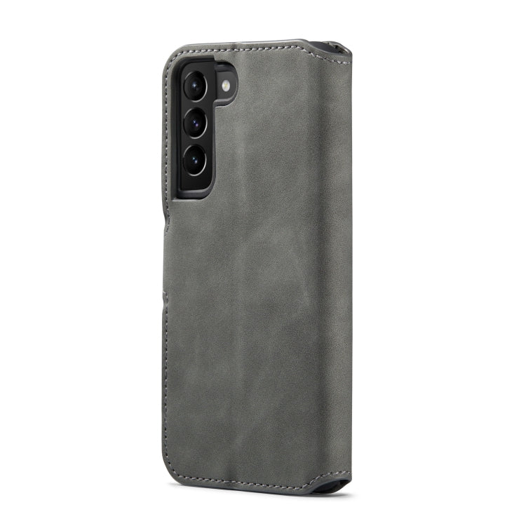 For Samsung Galaxy S22 DG.MING Retro Oil Side Horizontal Flip Leather Case with Holder & Card Slots & Wallet(Grey) - Galaxy S22 5G Cases by DG.MING | Online Shopping UK | buy2fix