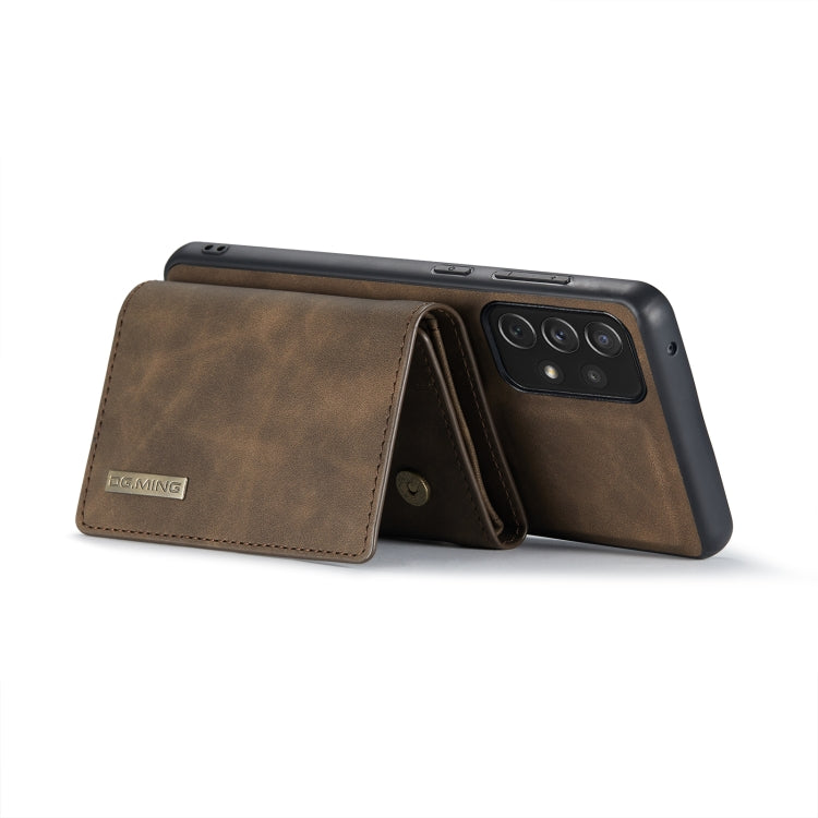 For Samsung Galaxy A73 5G DG.MING M1 Series 3-Fold Multi Card Wallet  Phone Case(Coffee) - Galaxy Phone Cases by DG.MING | Online Shopping UK | buy2fix