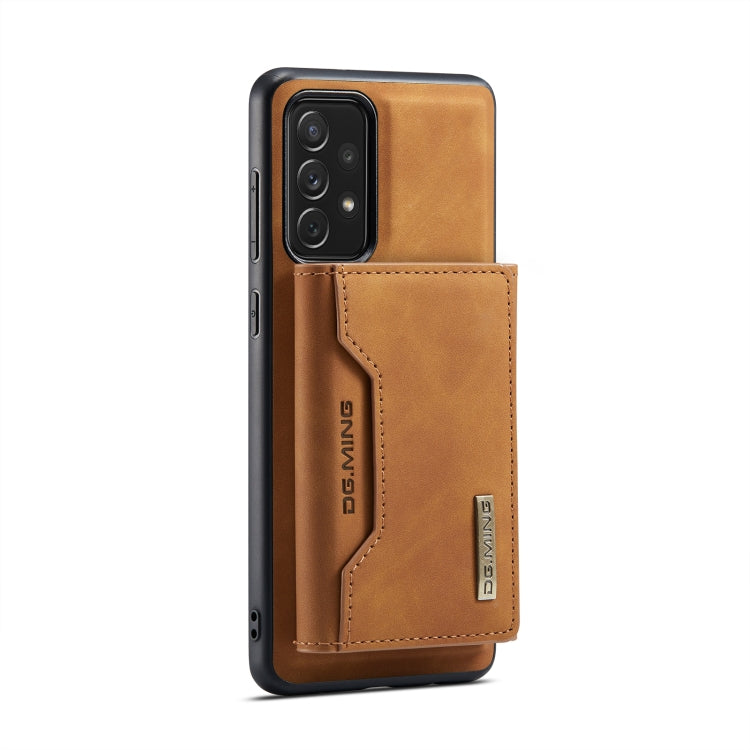 For Samsung Galaxy A33 5G DG.MING M2 Series 3-Fold Multi Card Bag Phone Case(Brown) - Galaxy Phone Cases by DG.MING | Online Shopping UK | buy2fix