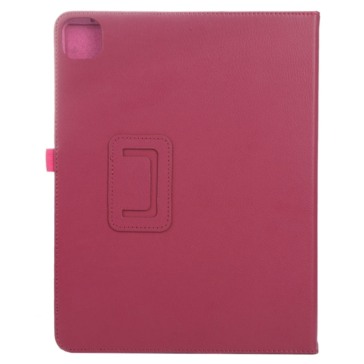 For iPad Air 13 2024 / iPad Pro 12.9 2022 / 2021 / 2020 / 2018 Litchi Texture Solid Color Leather Tablet Case(Rose Red) - iPad Pro 12.9 (2022/2021) Cases by buy2fix | Online Shopping UK | buy2fix