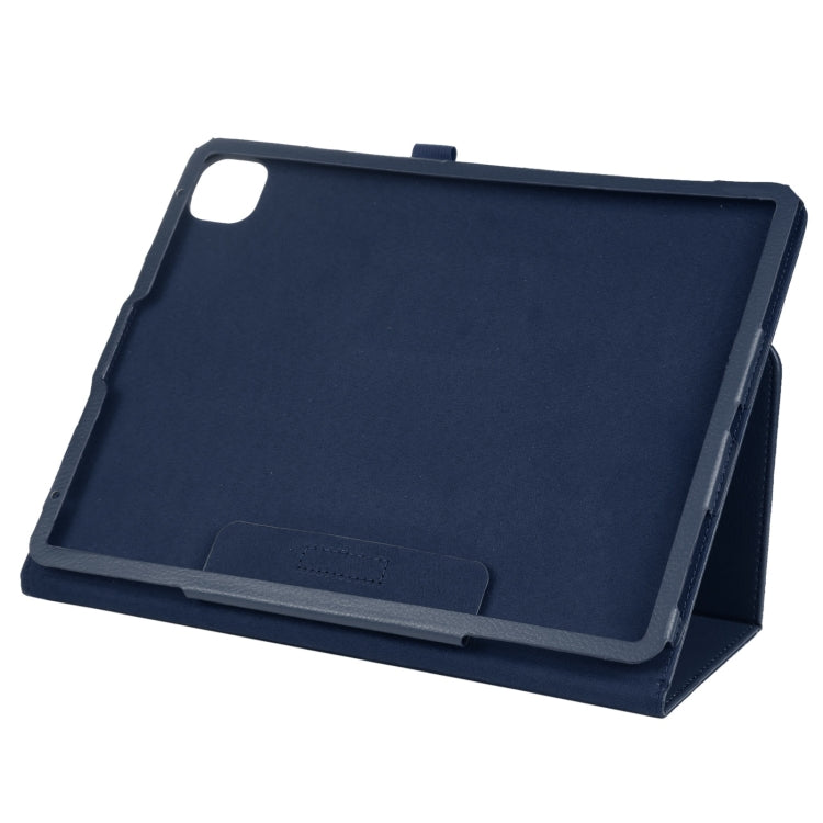 For iPad Air 13 2024 / iPad Pro 12.9 2022 / 2021 / 2020 / 2018 Litchi Texture Solid Color Leather Tablet Case(Dark Blue) - iPad Pro 12.9 (2022/2021) Cases by buy2fix | Online Shopping UK | buy2fix