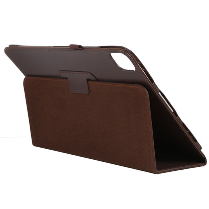 For iPad Air 13 2024 / iPad Pro 12.9 2022 / 2021 / 2020 / 2018 Litchi Texture Solid Color Leather Tablet Case(Brown) - iPad Pro 12.9 (2022/2021) Cases by buy2fix | Online Shopping UK | buy2fix