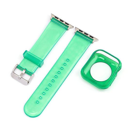 Jelly Watch Band + Case For Apple Watch Ultra 49mm&Watch Ultra 2 49mm / Series 9&8&7 45mm / SE 3&SE 2&6&SE&5&4 44mm / 3&2&1 42mm(Emerald Green) - Watch Bands by buy2fix | Online Shopping UK | buy2fix