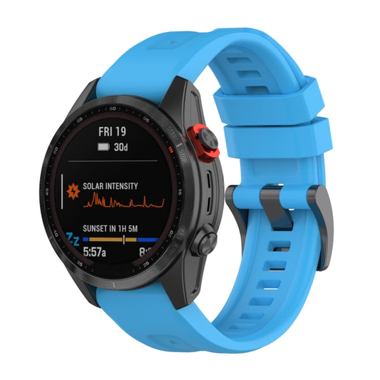 For Garmin Fenix 7 Quick Release Silicone Watch Band(Sky Blue) - Watch Bands by buy2fix | Online Shopping UK | buy2fix