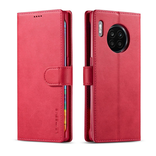 For Honor 50 Lite LC.IMEEKE Calf Texture Flip Leather Phone Case(Red) - Honor Cases by LC.IMEEKE | Online Shopping UK | buy2fix