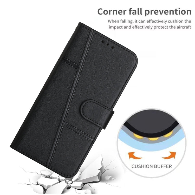 For OPPO Reno7 5G Global & Taiwan Version / Find X5 Lite Stitching Calf Texture Buckle Leather Phone Case(Black) - OPPO Cases by buy2fix | Online Shopping UK | buy2fix