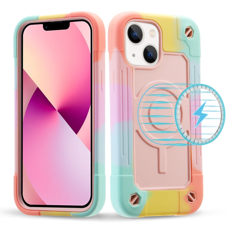 For iPhone 13 Colorful Magsafe Magnetic Phone Case(Colorful Rose Gold) - iPhone 13 Cases by buy2fix | Online Shopping UK | buy2fix