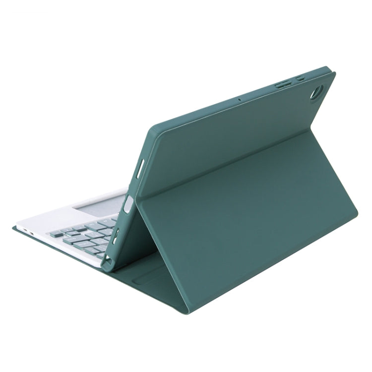 A08B-A Candy Color Bluetooth Keyboard Leather Case with Pen Slot & Touchpad For Samsung Galaxy Tab A8 2021 SM-X205 / SM-X200(Dark Green) - Samsung Keyboard by buy2fix | Online Shopping UK | buy2fix