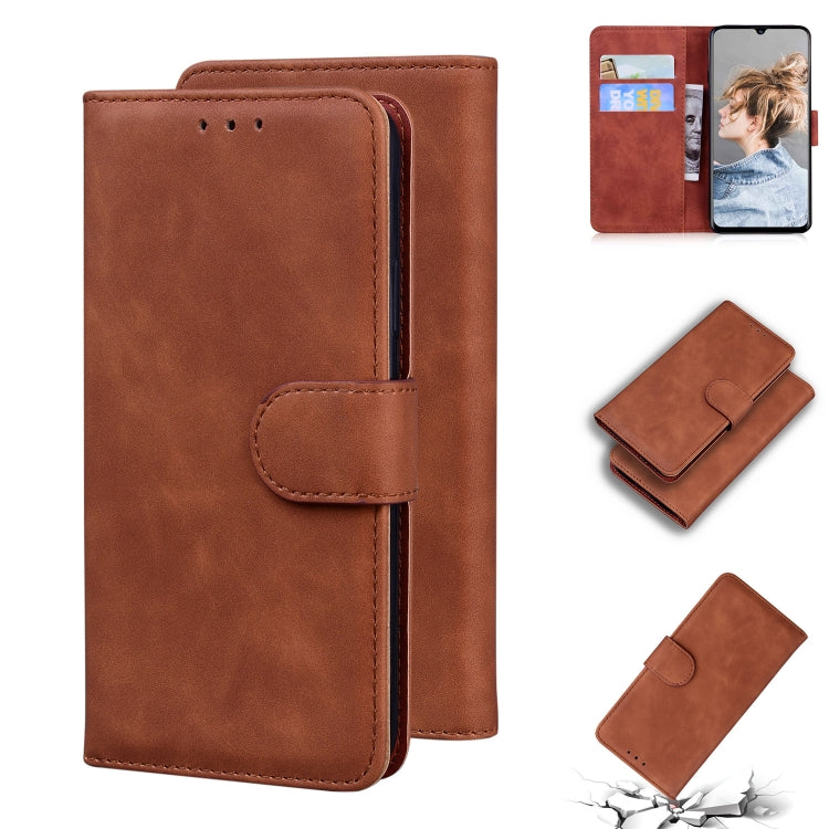 For Blackview A80 Skin Feel Pure Color Flip Leather Phone Case(Brown) - More Brand by buy2fix | Online Shopping UK | buy2fix