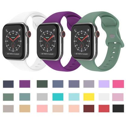 Butterfly Buckle Silicone Watch Band, Size: S For Apple Watch Ultra 49mm&Watch Ultra 2 49mm / Series 9&8&7 45mm / SE 3&SE 2&6&SE&5&4 44mm / 3&2&1 42mm(Lavender) - Watch Bands by buy2fix | Online Shopping UK | buy2fix