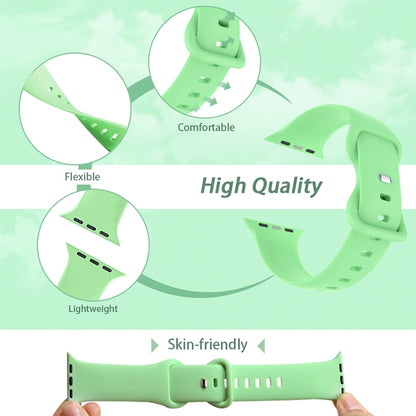 Butterfly Buckle Silicone Watch Band, Size: S For Apple Watch Ultra 49mm&Watch Ultra 2 49mm / Series 9&8&7 45mm / SE 3&SE 2&6&SE&5&4 44mm / 3&2&1 42mm(White) - Watch Bands by buy2fix | Online Shopping UK | buy2fix