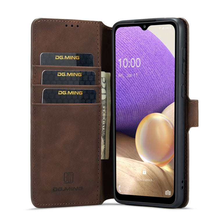 For Samsung Galaxy A33 5G DG.MING Retro Oil Edge Flip Leather Phone Case(Coffee) - Galaxy Phone Cases by DG.MING | Online Shopping UK | buy2fix