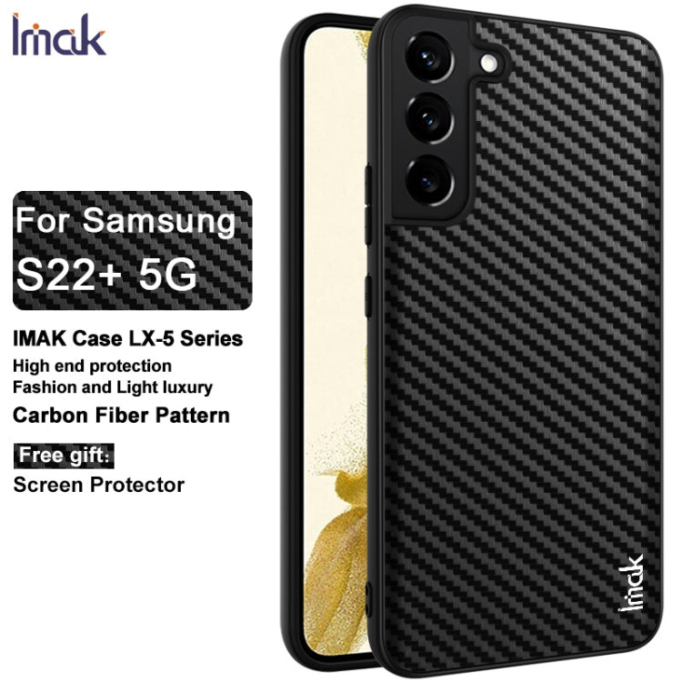 For Samsung Galaxy S22+ 5G imak LX-5 Series PC + TPU Phone Case with Screen Protector(Carbon Fiber Texture) - Galaxy S22+ 5G Cases by imak | Online Shopping UK | buy2fix