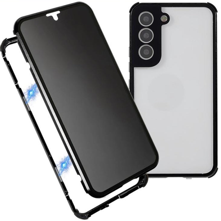 For Samsung Galaxy S22+ 5G Anti-peeping Magnetic Double-sided Tempered Glass Phone Case(Black) - Galaxy S22+ 5G Cases by buy2fix | Online Shopping UK | buy2fix