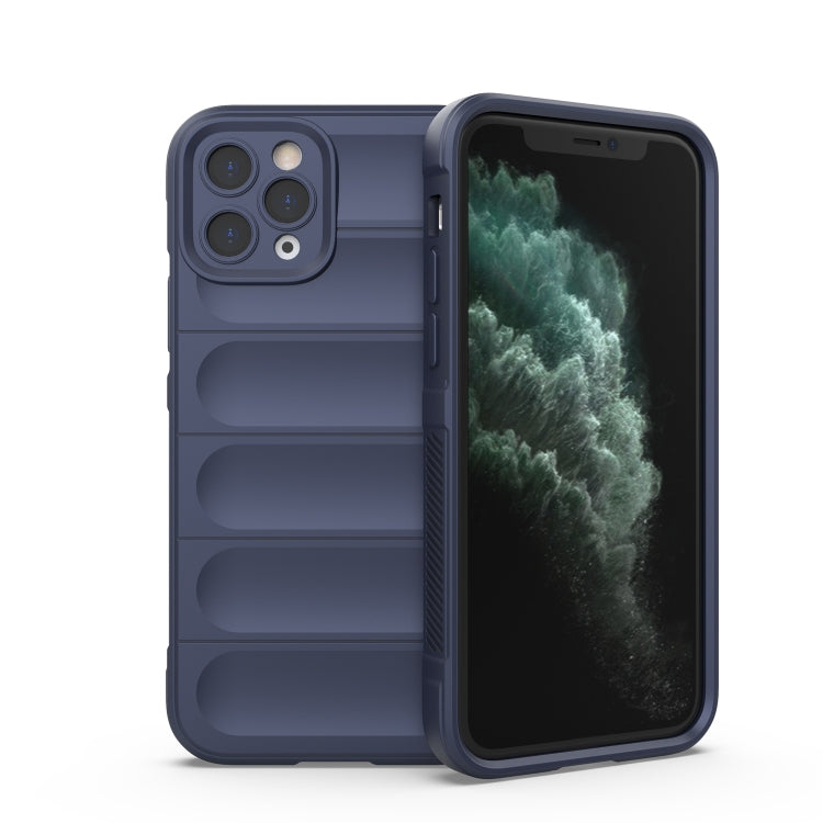 For iPhone 11 Pro Max Magic Shield TPU + Flannel Phone Case (Dark Blue) - iPhone 11 Pro Max Cases by buy2fix | Online Shopping UK | buy2fix