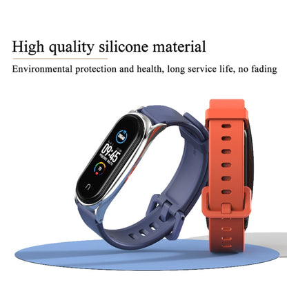 For Xiaomi Mi Band 3/4/5/6 Mijobs CS Silicone Waterproof Watch Band(Black+Silver) - Watch Bands by MIJOBS | Online Shopping UK | buy2fix