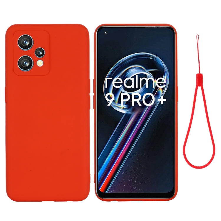 For OPPO Realme 9 Pro+ 5G Global Pure Color Liquid Silicone Shockproof Full Coverage Phone Case(Red) - Realme Cases by buy2fix | Online Shopping UK | buy2fix