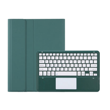 T12B-A Detachable Touch Pad Bluetooth Keyboard Leather Tablet Case For iPad Pro 12.9 inch 2021/2020/2018(Dark Green) - For iPad Pro by buy2fix | Online Shopping UK | buy2fix